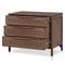Rhian Coastal Beach Brown Mango Wood Woven Cane 3 Drawer Nightstand