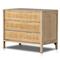 Rhian Coastal Beach Natural Mango Wood Woven Cane 3 Drawer Nightstand