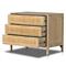 Rhian Coastal Beach Natural Mango Wood Woven Cane 3 Drawer Nightstand