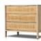 Rhian Coastal Beach Natural Mango Wood Woven Cane 3 Drawer Nightstand
