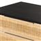 Rhian Coastal Beach Black Mango Wood Woven Cane 3 Drawer Nightstand