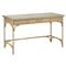 Jesse Coastal Beach Glass Top Natural Abaca Rope 1 Drawer Desk