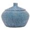 Pigeon and Poodle Roslyn White Woven Navy Seagrass Round Floor Basket - Set of 2