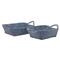 Pigeon and Poodle Roslyn White Woven Navy Seagrass Basket - Set of 2