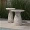 Eduard Industrial Loft Light Grey Concrete Round Pedestal Outdoor Side Table