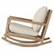 Addison Coastal Beach Beige Upholstered Brown Teak Wood Outdoor Rocking Chair
