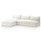 Cee Modern Classic Cream Upholstered 2 Piece Outdoor Sectional - 111&quot;Wx72&quot;D