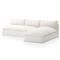 Cee Modern Classic Cream Upholstered 2 Piece Outdoor Sectional - 111&quot;Wx72&quot;D