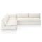 Cee Modern Classic Cream Upholstered 3 Piece Outdoor Sectional - 114&quot;Wx114&quot;D