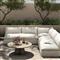 Cee Modern Classic Cream Upholstered 3 Piece Outdoor Sectional - 114&quot;Wx114&quot;D
