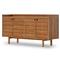 Yulla Rustic Lodge Natural Solid Teak Wood 4 Door Outdoor Sideboard