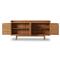 Yulla Rustic Lodge Natural Solid Teak Wood 4 Door Outdoor Sideboard