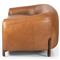 Riley Mid Century Modern Brown Upholstered Leather Wood Frame Sofa - 86.5&quot;W