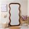 Haven Coastal Beach Walnut Mango Wood Frame Floor Mirror
