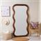 Haven Coastal Beach Walnut Mango Wood Frame Floor Mirror