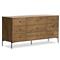 Alina Rustic Lodge Brown Wood Dark Grey Iron 9 Drawer Dresser