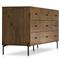 Alina Rustic Lodge Brown Wood Dark Grey Iron 9 Drawer Dresser