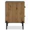 Alina Rustic Lodge Brown Wood Dark Grey Iron 3 Drawer Nightstand