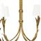 River Reed French Antique Gold Leaf Steel Linen Shade Chandelier