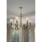 River Reed French Antique Gold Leaf Steel Linen Shade Chandelier