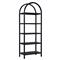 Klara Modern Classic Black Oak Wood Open Back Arched Bookcase