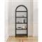 Klara Modern Classic Black Oak Wood Open Back Arched Bookcase