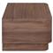 Rex Coastal Beach Brown Walnut Wood 1 Drawer Nightstand