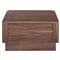 Rex Coastal Beach Brown Walnut Wood 1 Drawer Nightstand