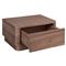 Rex Coastal Beach Brown Walnut Wood 1 Drawer Nightstand