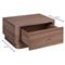 Rex Coastal Beach Brown Walnut Wood 1 Drawer Nightstand