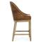Larissa Coastal Beach Cream Upholstered Linen Brown Oak Woven Rope Counter Stool