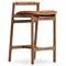 Blaise Rustic Lodge Brown Upholstered Leather Seat Low Back Counter Stool