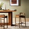 Blaise Rustic Lodge Brown Upholstered Leather Seat Low Back Counter Stool