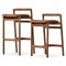 Blaise Rustic Lodge Brown Upholstered Leather Seat Low Back Counter Stool