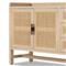 Corazon Coastal Beach Natural Mango Wood Frame Woven Cane 4 Door Sideboard