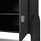 Maya Mid Century Black Painted Linen Grey Iron 4 Door Media Cabinet - 72&quot;W