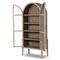 Ivan Mid Century White Solid Oak Wood 2 Glass Door Arched Display Case