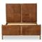 Hubert Rustic Lodge Brown Leather Upholstered Wood Classic Bed - Queen
