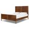 Hubert Rustic Lodge Brown Leather Upholstered Wood Classic Bed - Queen
