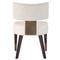 Ezra Mid Century Off White Upholstered Dark Brown Wood Brass Metal Side Chair