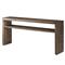 Ethan Industrial Loft Dark Brown Walnut Brass Metal Rectangular Console Table