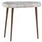 Ethan Modern Classic White Stone Top Antique Brass Metal Side Table - Short