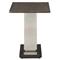 Ethan Modern Classic Brown Walnut Wood Silver Leaf Rectangular C Side Table