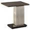 Ethan Modern Classic Brown Walnut Wood Silver Leaf Rectangular C Side Table