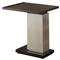 Ethan Modern Classic Brown Walnut Wood Silver Leaf Rectangular C Side Table