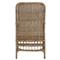 Clio Coastal Beach Off White Cushion Brown Woven Wicker Dining Arm Chair