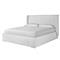 Tristan Modern Classic White Upholstered Cotton Wingback Bed - Queen