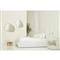 Tristan Modern Classic White Upholstered Cotton Wingback Bed - Queen