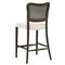 Zachary Coastal Beach Dark Brown Oak Wood Cane Back Counter Stool