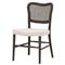 Zachary Coastal Beach Dark Brown Oak Wood Cane Back Dining Chair - Set of 2